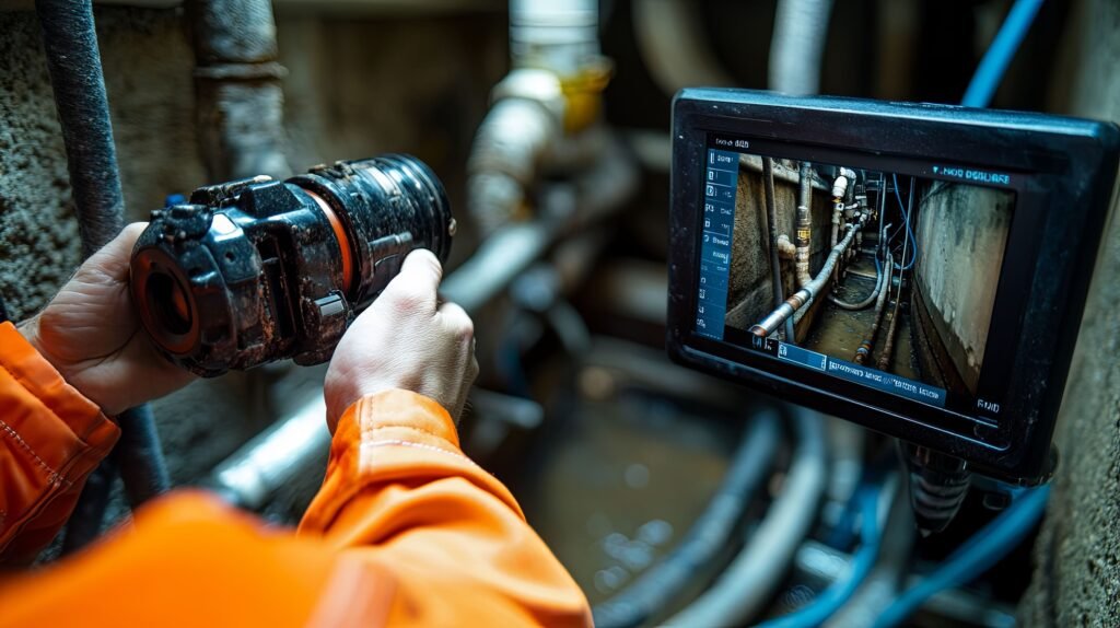 worker-inspecting-pipes-with-camera-monitor